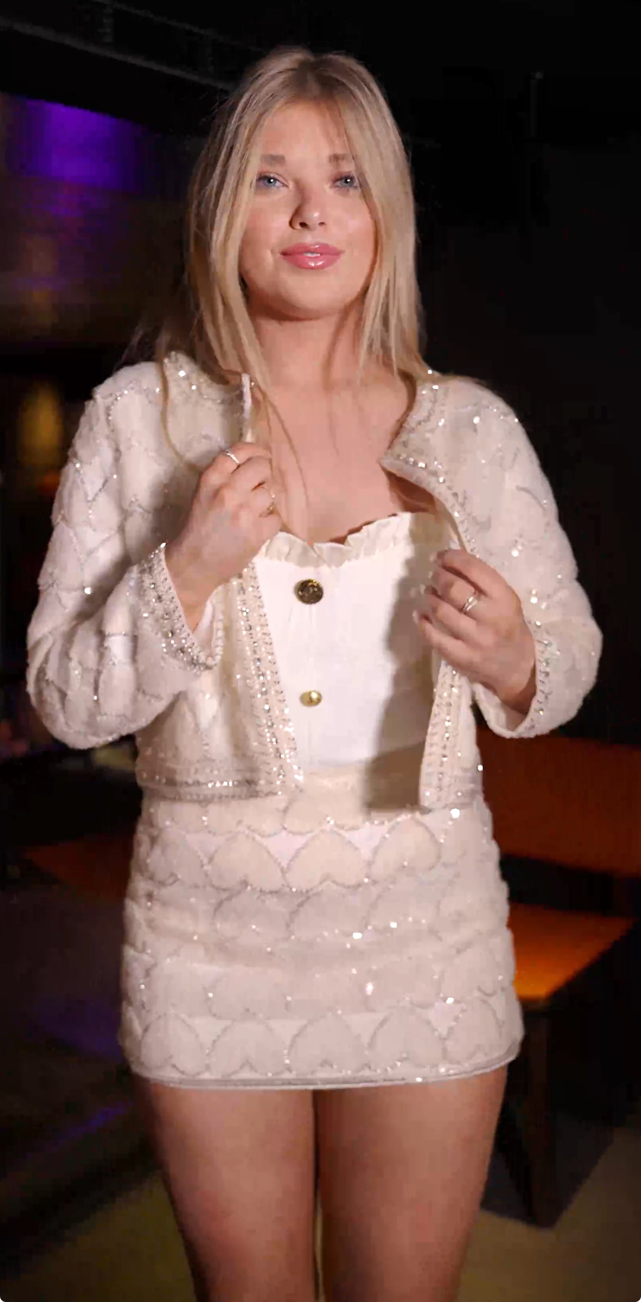 Cream Hearts 2 piece Suit Set