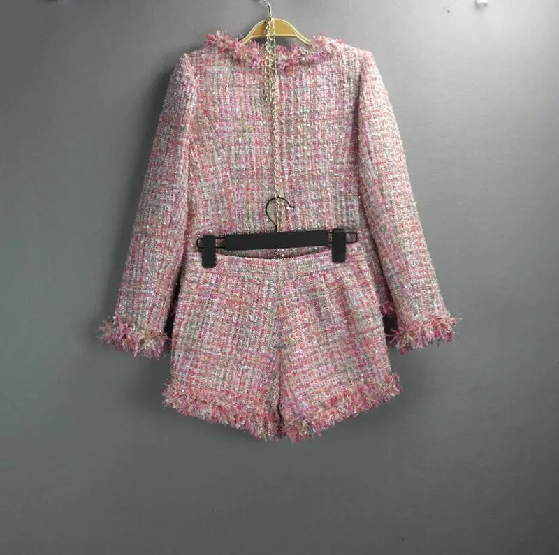 2 Piece Tweed Short Set
