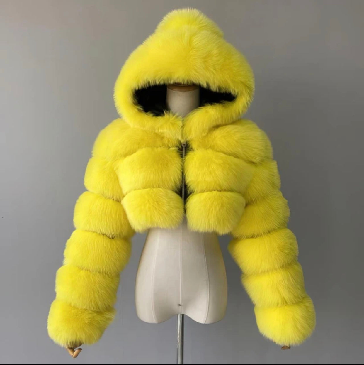 "Slayed that" yellow cropped jacket