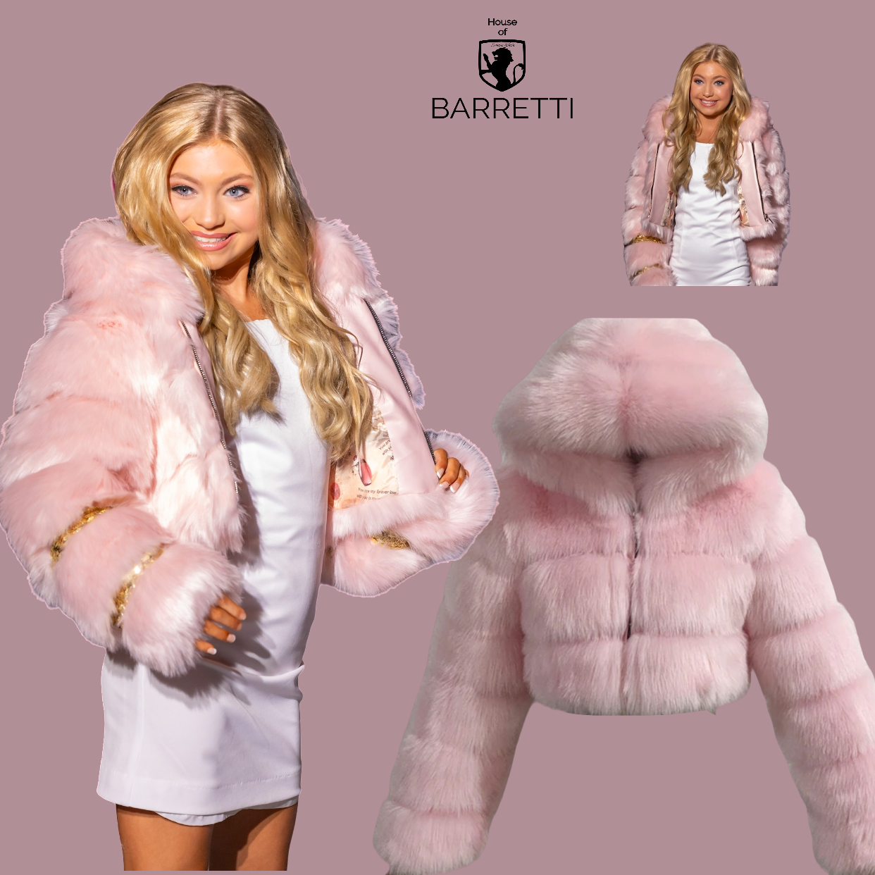 Barbie World Cropped Embellished Coat