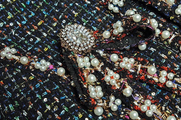 2 Piece Diamond trim Mermaid Skirt Suit